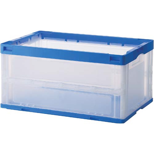 折りたたみコンテナ　フタなし　７５Ｌブルー