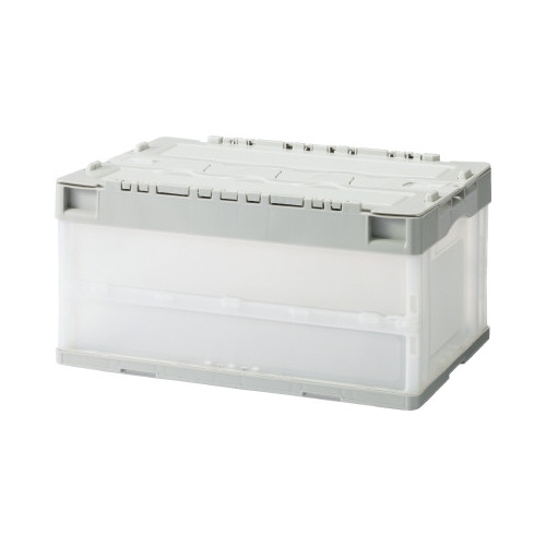 折りたたみコンテナフタ一体型　４０Ｌグレー