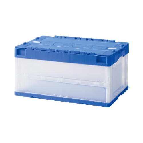 折りたたみコンテナフタ一体型　４０Ｌブルー１０個入