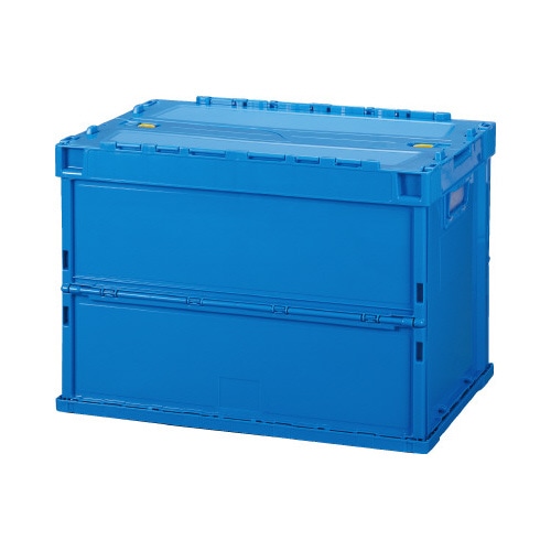 薄型軽量オリコン　６０Ｌ　フタ一体型　ブルー