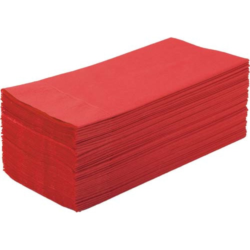 カラーナプキン８折２ＰＬＹイタリアンレッド５０枚入