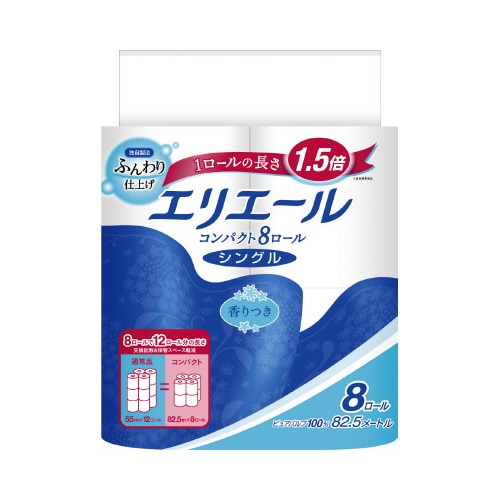 エリエールコンパクト　シングル８２．５ｍ　８個