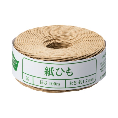 紙ひも　茶　１００ｍ　１巻