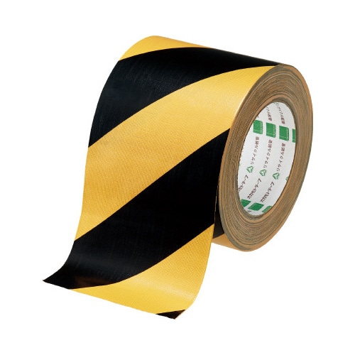 布テープ　トラ　黄／黒　幅１００ｍｍ　１巻