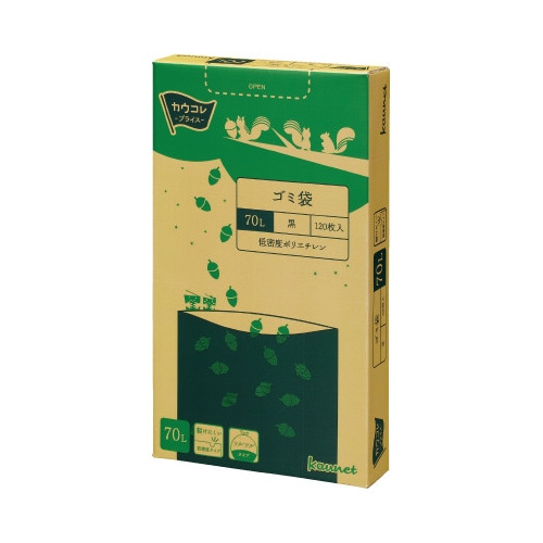 低密度薄口ゴミ袋箱タイプ　７０Ｌ黒　１２０枚×４