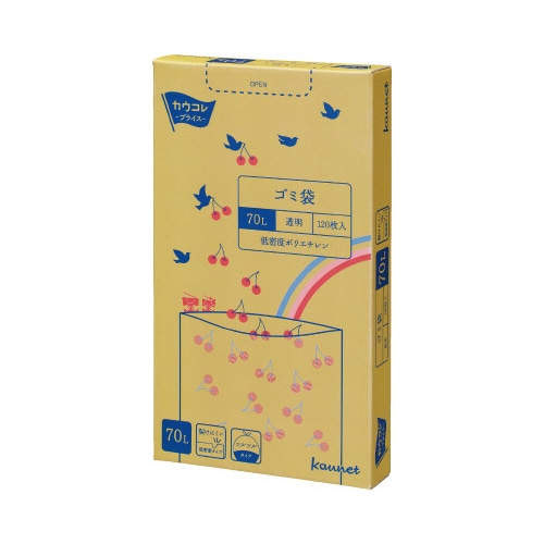 低密度薄口ゴミ袋箱タイプ　７０Ｌ透明　１２０枚×４