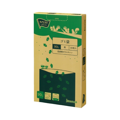低密度薄口ゴミ袋箱タイプ　９０Ｌ黒１２０枚×３