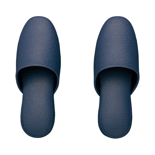 抗菌レザー調ビニールスリッパ　ネイビー　Ｌ