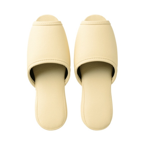 抗菌レザー調ビニールスリッパ　前空き　ベージュＭ