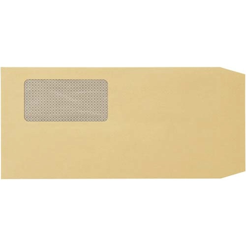 透けない窓付き封筒　クラフト　長３　１０００枚