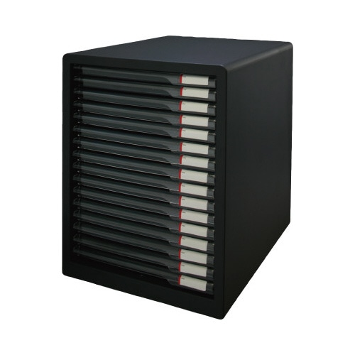 レターケーススリムタイプ１６段　ダークグレー