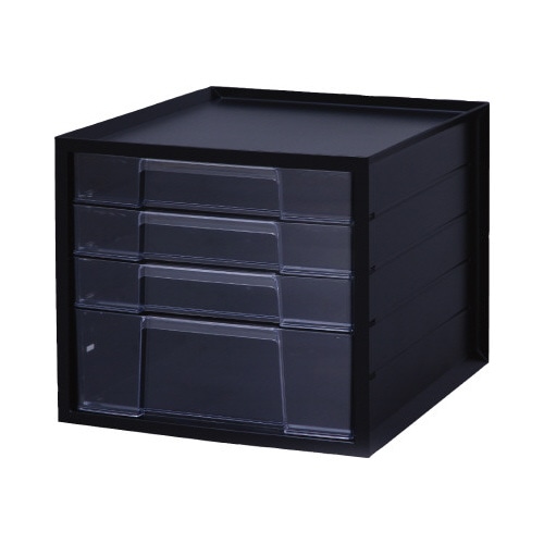 レターケース　ブラック　浅型３段深型１段