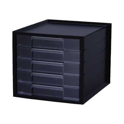 レターケース　ブラック　浅型５段