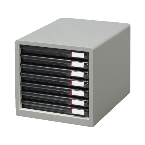 レターケーススリムタイプ７段　ライトグレー