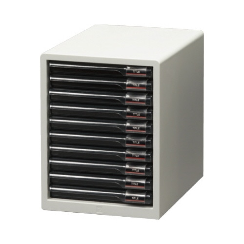 レターケーススリムタイプ１０段　ライトグレー