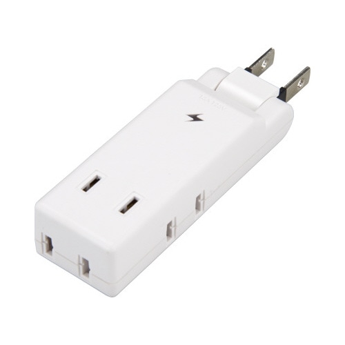 極小コーナータップ　４個口　雷ガード付　ホワイト