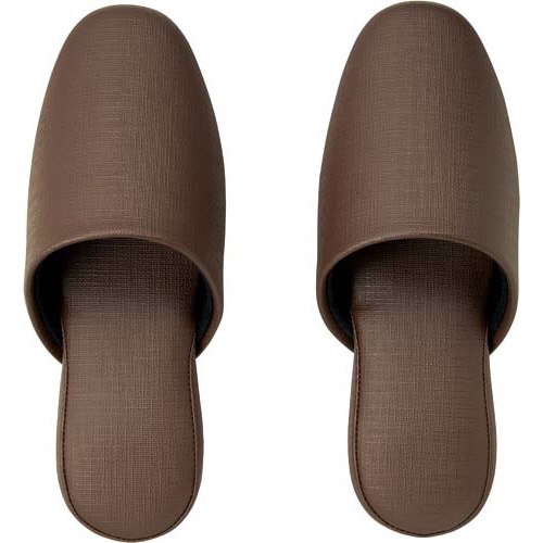 洗えるビニールスリッパ　ブラウン　１０足入