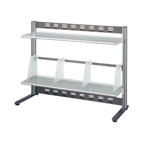 リスペースＦデスクシェルフ　２段幅８００シルバー