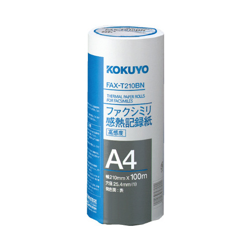 ＦＡＸ感熱紙Ａ４　１００ｍ芯２５．４ｍｍ高感度１本