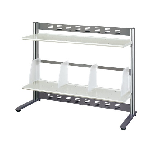 リスペースＦデスクシェルフ　２段幅８００Ｌグレー