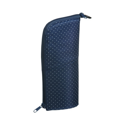 ペンケースネオクリッツネイビー（ドット）×ネイビー