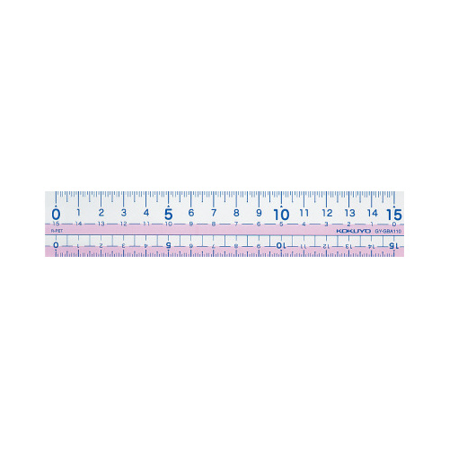 直線定規再生ＰＥＴ樹脂製１５ｃｍ目盛りピンク