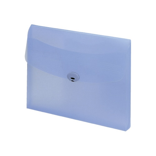 ドキュメントケースハードタイプマチ付Ｂ４クリヤー青