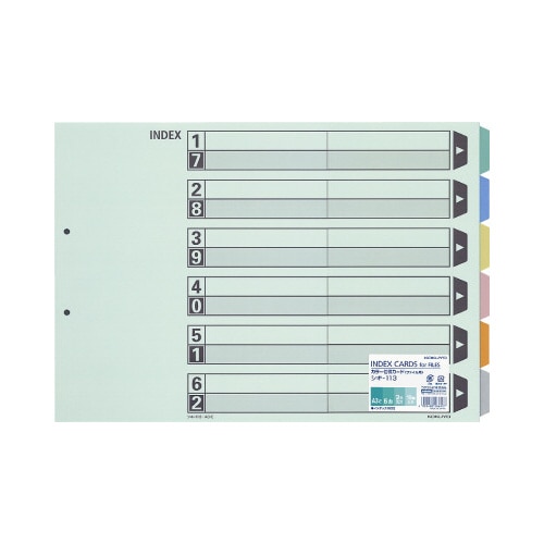 カラー仕切カード　Ａ３横　６山　１０組