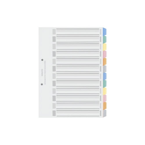 カラー仕切カードＰＰ　Ａ４縦　１２山　５組