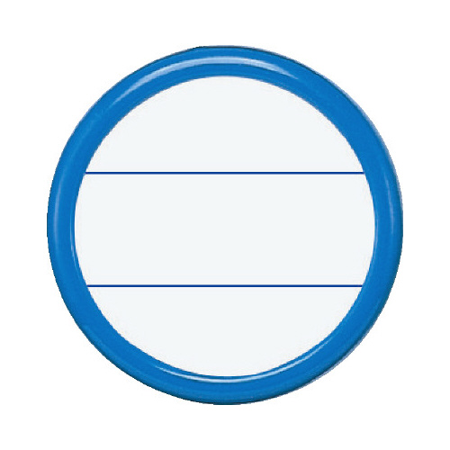 丸型名札安全ピン・クリップ両用型　直径５０ｍｍ青