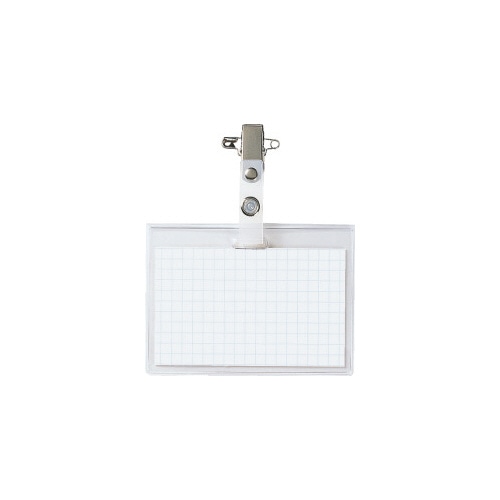 タッグ名札安全ピン・クリップ両用横　５６×９１