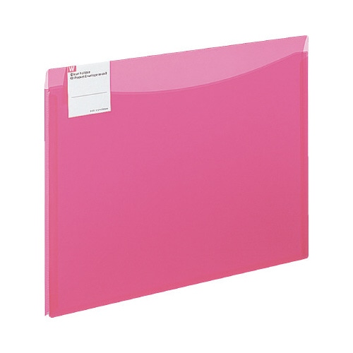 クリヤーホルダー〈２Ｐ　エンベロープＷ〉Ａ４桃