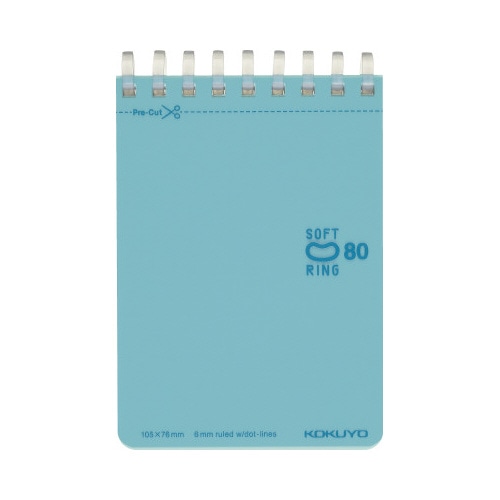 ソフトリングメモ　ドット入Ｂ罫　Ａ７　８０枚　空