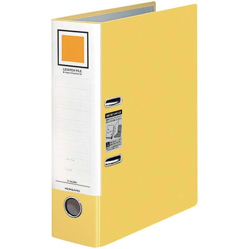 レバッチファイル　Ａ４縦　背幅７６ｍｍ　黄　５冊