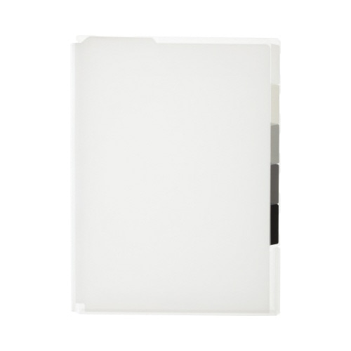 スーパーハードホルダー５山インデック透明マチ付　白