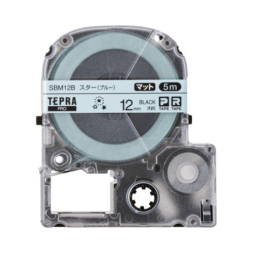 テプラＰＲＯテープ　マット模様　スター１２ｍｍ黒字