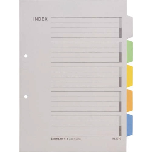 カラーインデックス　Ａ４タテ（２穴）×１０