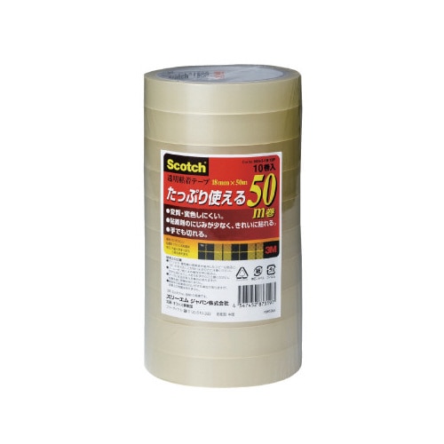 スコッチ　透明粘着テープ　１８ｍｍ幅×５０ｍ５０巻