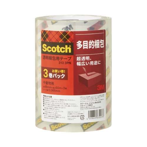 スコッチ（Ｒ）透明梱包用テープ中・軽量×１２