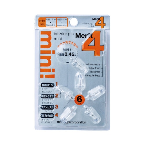 インテリアピン　ミニ　透明　６本入