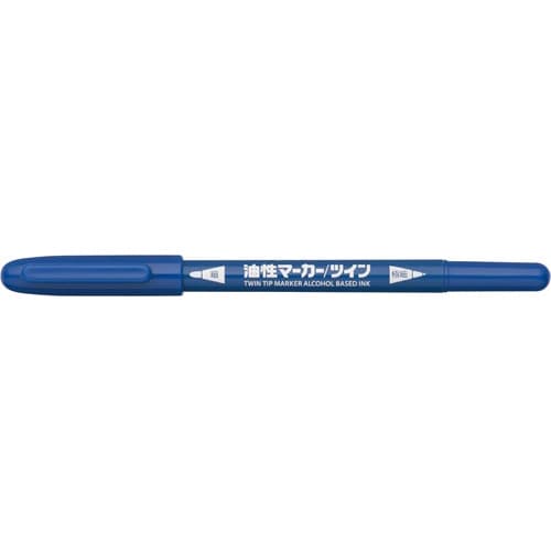 プラチナ油性マーカーツイン　細軸　青　１０本入