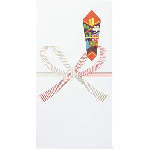 まっすぐ書ける金封　祝　万円袋　赤白７本　１０枚