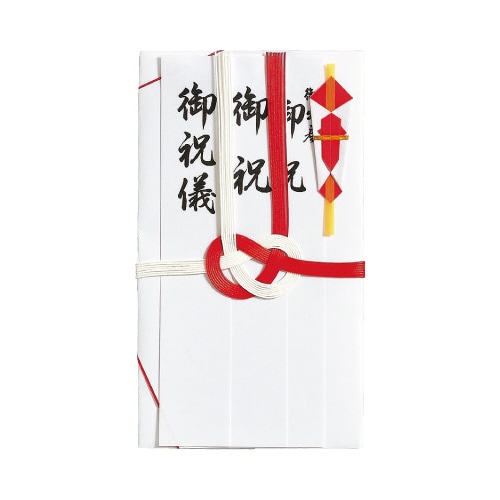 まっすぐ書ける金封　祝　大阪折　赤白７本　３０枚