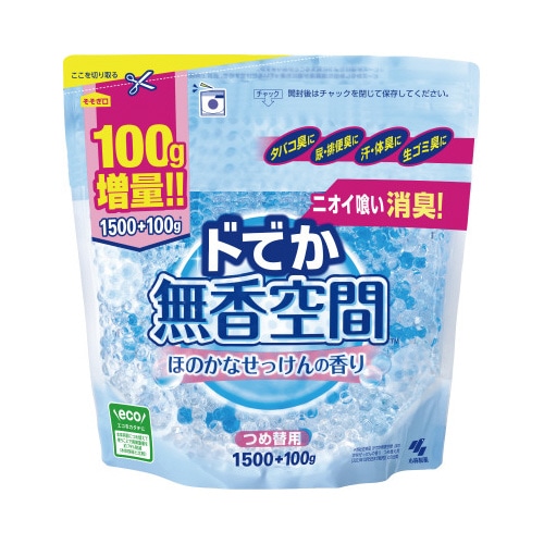 ドでか無香空間　ほのかなせっけん詰替１６００ｇ×６
