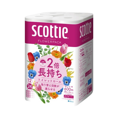 スコッティフラワー　２倍巻１２ロール　５０ｍダブル