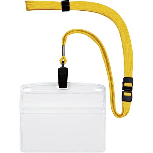 吊り下げ名札クリップ式ヨコ特大サイズ１０個　黄