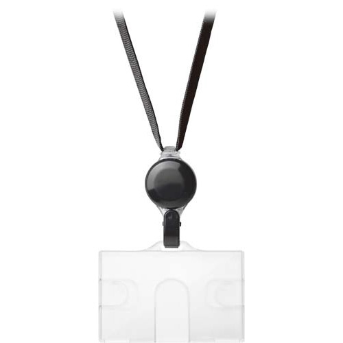 リール式吊下げ名札ハードタイプ黒