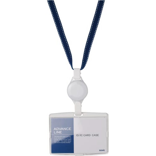 ハード吊下げ名札アドバンスライン（リール式）青５個