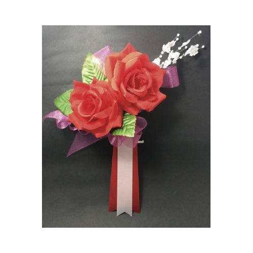 胸章コサージュ　メモリー　レッド