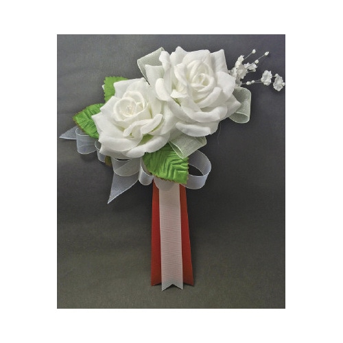 胸章コサージュ　メモリー　ホワイト